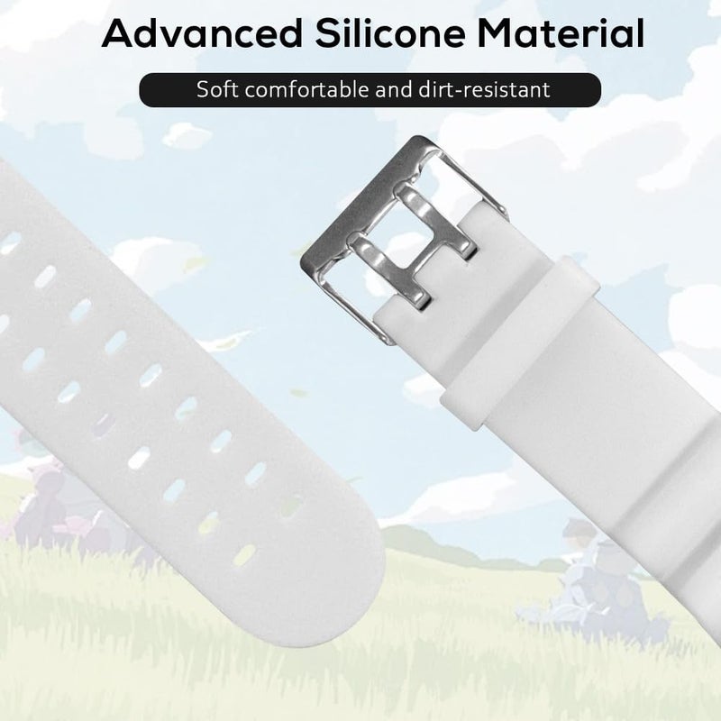 Chanvoo Soft Silicone Band Compatibile with Poke Go Plus + 2023, Protective Case Adjustable Wristband (White) - Image 2